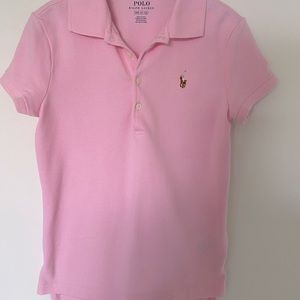 Girls pink polo shirt size 8 US